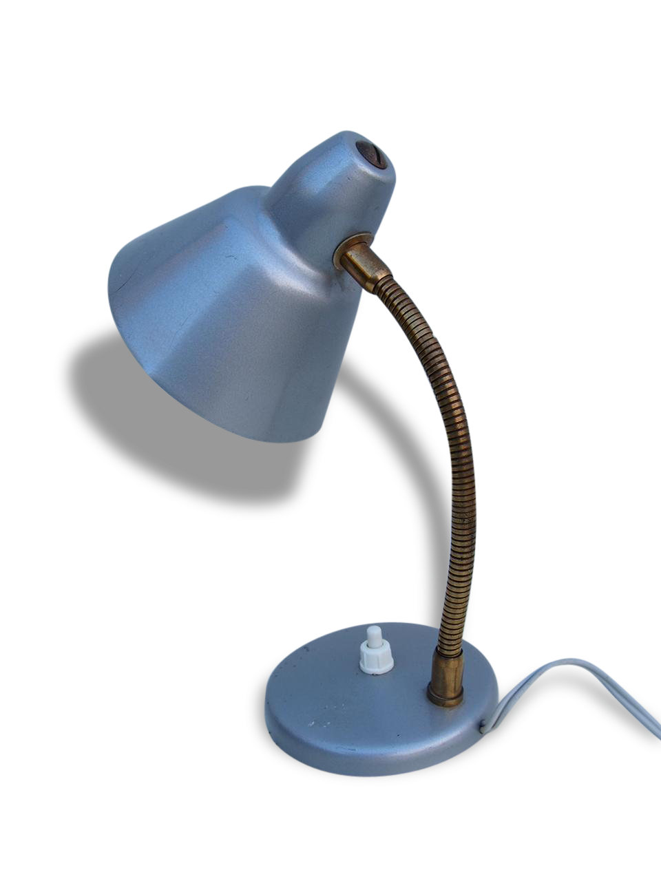 Gray metal desk lamp