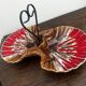 Ceramic hors d'oeuvre server Vallauris shell slipware fish