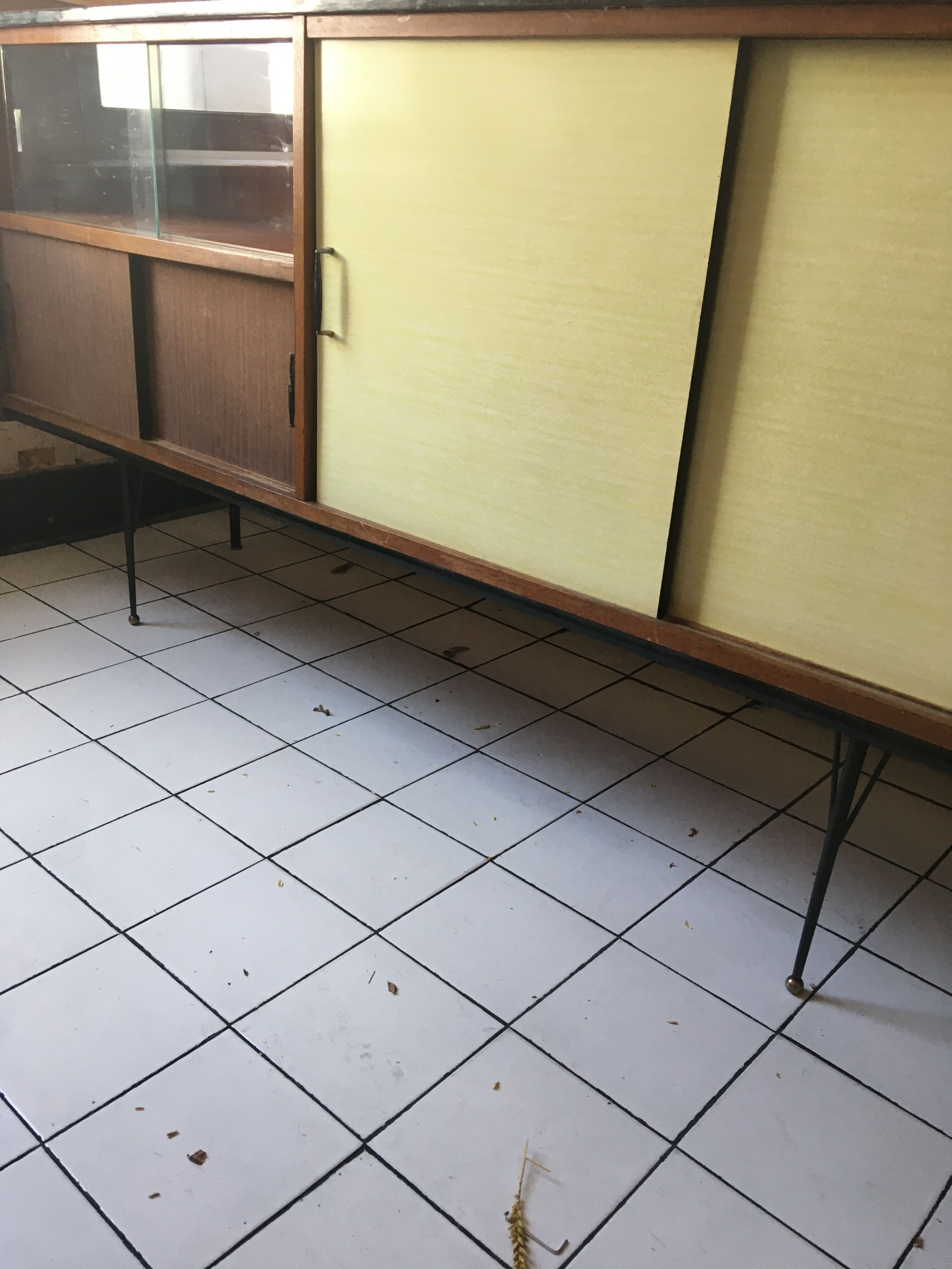 Yellow formica sideboard