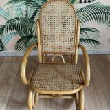 Vintage rattan rocking chair for children