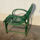 Fauteuil rotin vert