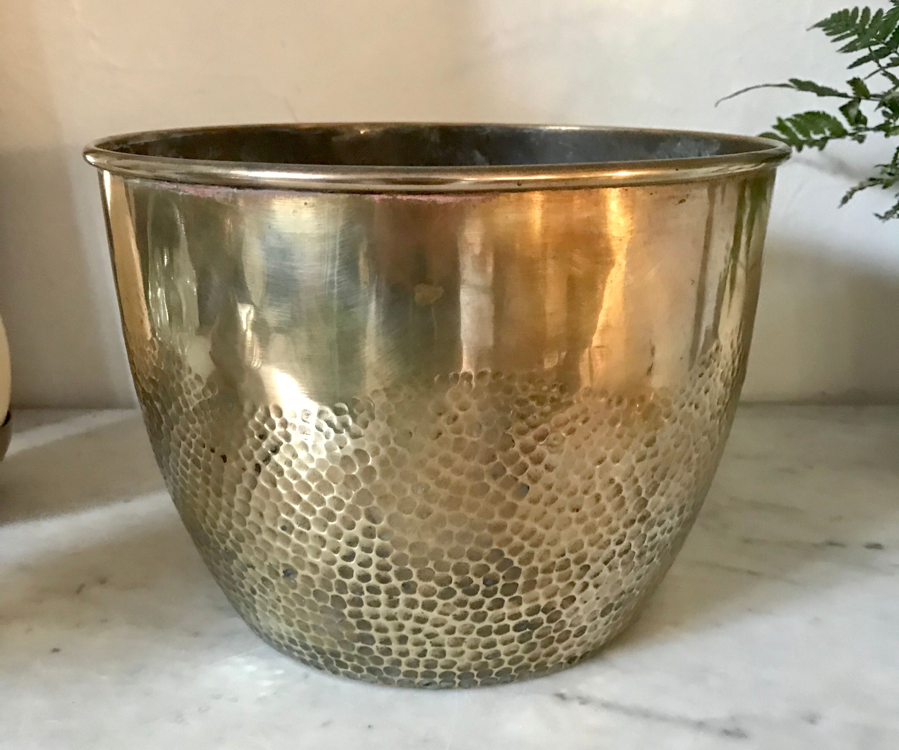 Vintage brass pot cover