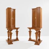 Paire de consoles d’encoignure chêne bronze attr. André Arbus 1940