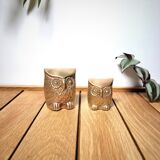 Pair brass owls