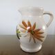 Ceramic cracked orangeade service, floral pattern from the 60s.