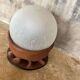 Rare Nova Tecno table lamp in leather and frosted glass, Italy, 1970s