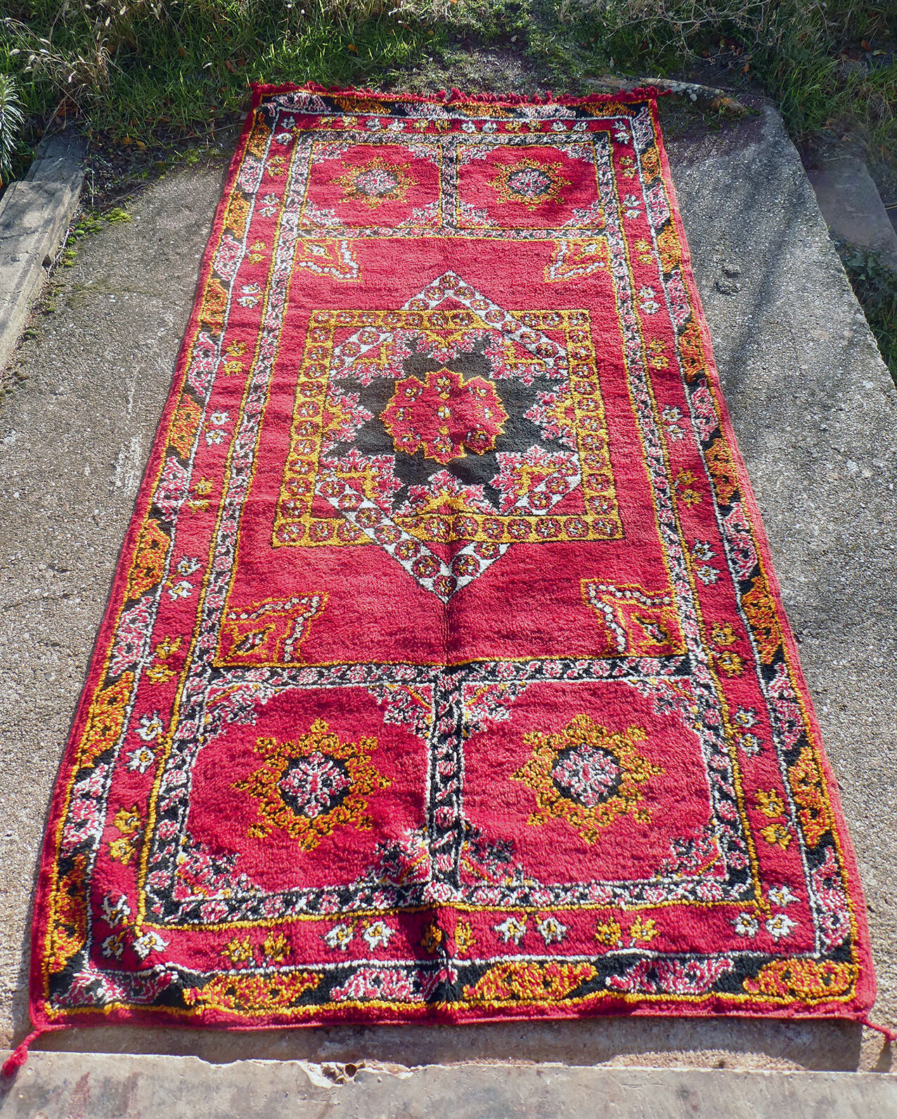 Vintage Moroccan Berber carpet Boujaad by Khenifra XXL 352x174 cm