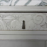 Art deco wood and marble sideboard