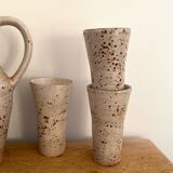 Service à orangeade en grès moucheté signé Farah, Vallauris années 1960-70