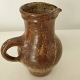 Pyrite stoneware ceramic pitcher - Signed Jm Mulin? (signature to be identified)