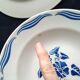 Set of 6 mismatched hollow plates in opaque porcelain from Badonviller