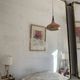 Vintage 1920s triptych barber mirror in gold with green crocodile effect - 37 x 87.