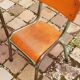 Children's desk and its chair year 50 solid teak tubular structure