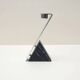 Chrome-plated metal and marble candle holder, 1980