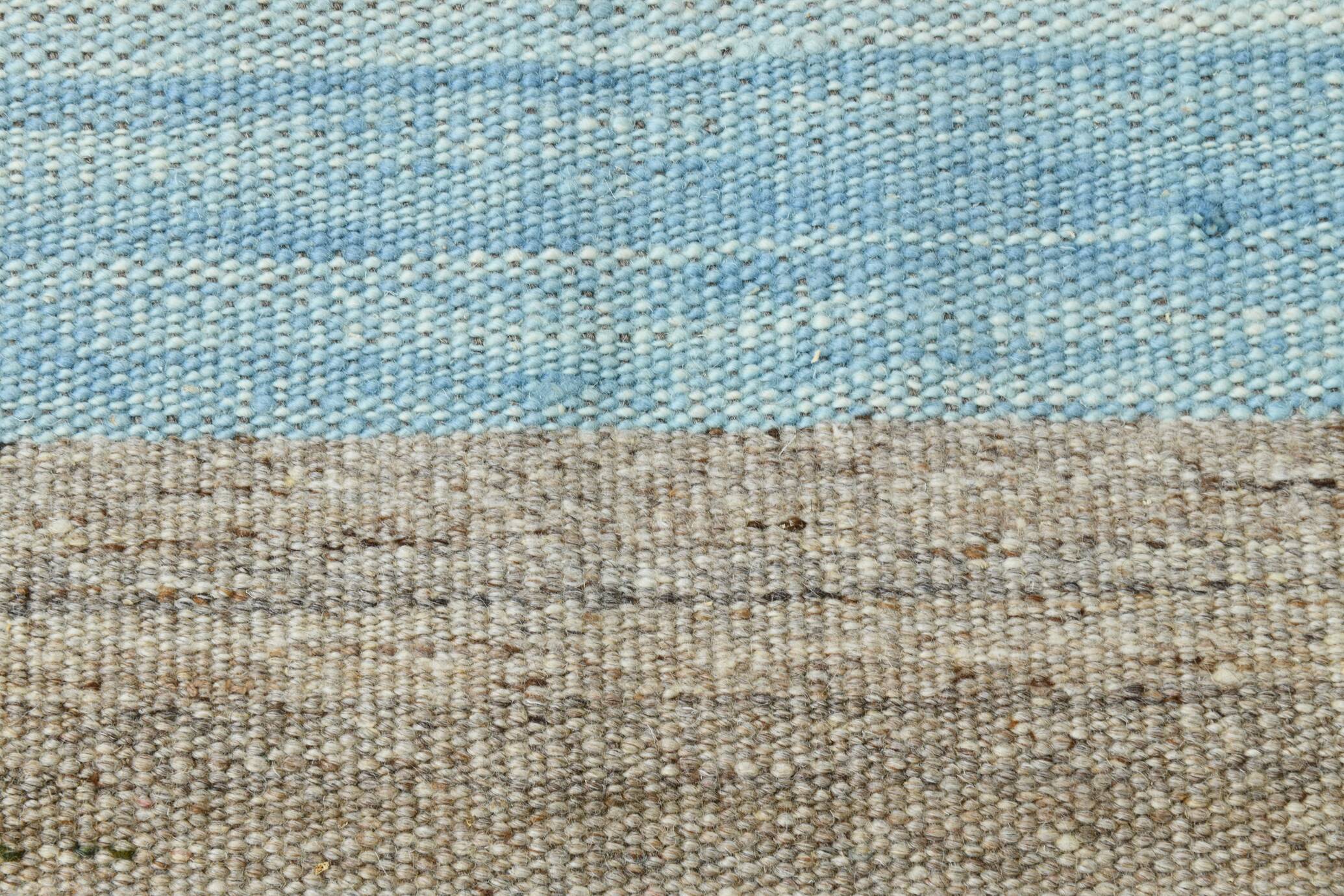 Tapis kilim vintage fait main beige et bleu, style scandinave naturel