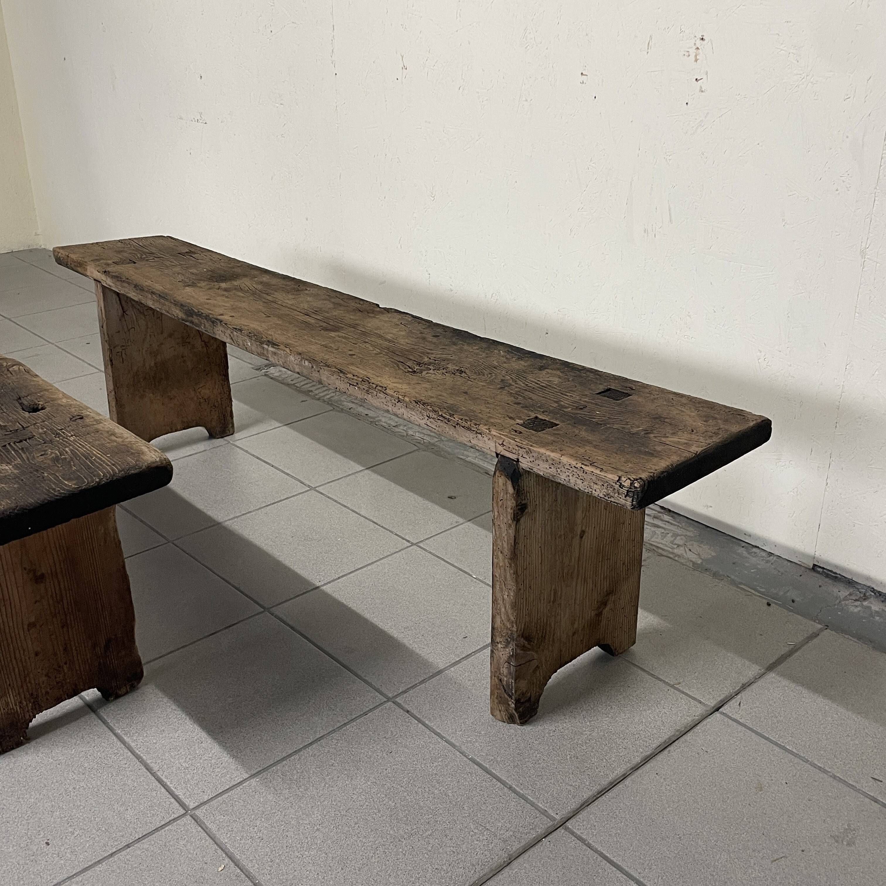 Pair of rustic benches, early 1900s