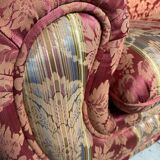 Divano due posti in tessuto broccato anni ’50 vintage