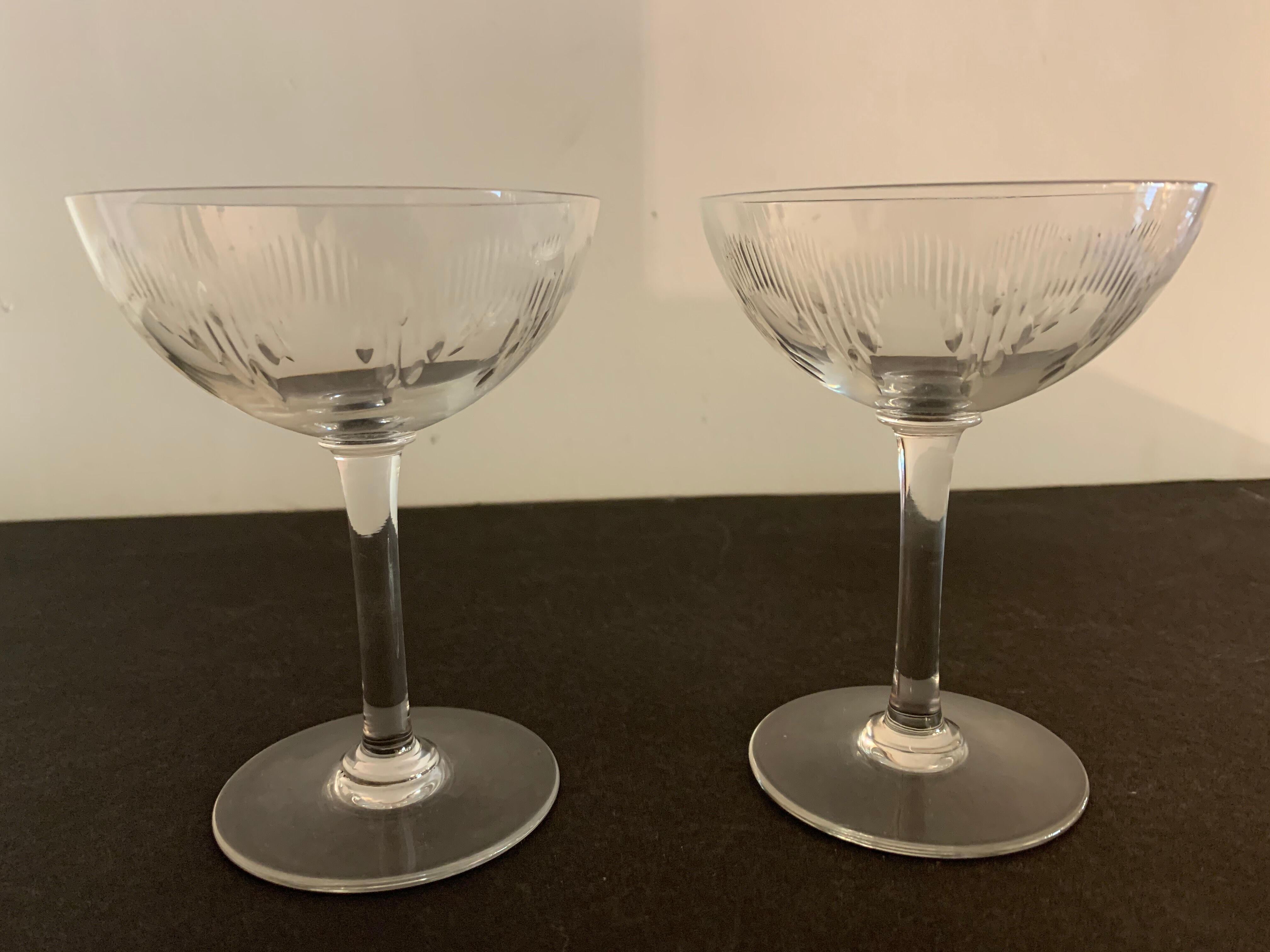 7 cut crystal champagne glasses
