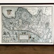 Framed Map of the Netherlands from the Theatrum Orbis Terrarum by Abraham Ortelius (1570)