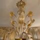 Chandelier murano Barovier gold inlay