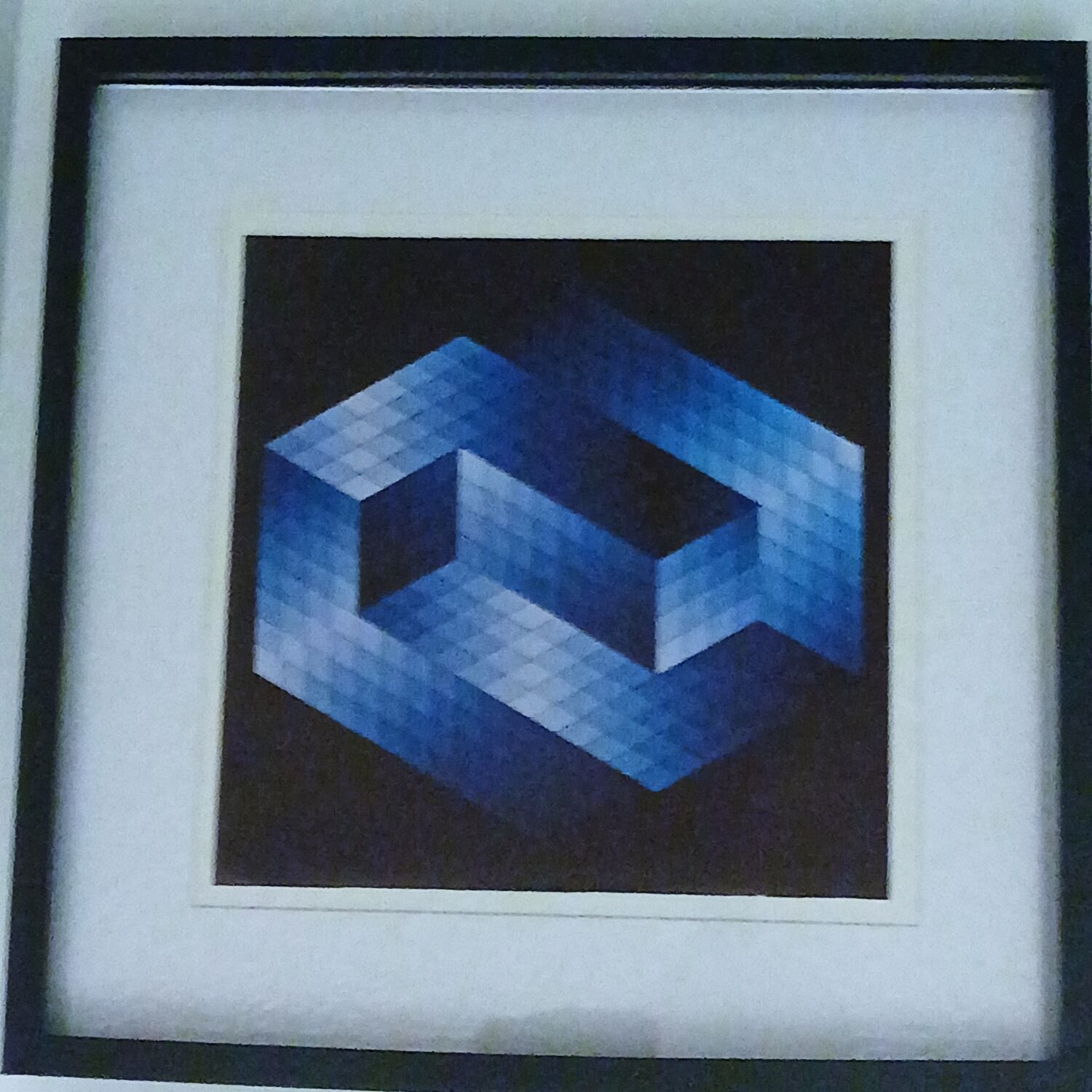Tableau vintage Art Optique - Victor Vasarely