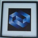 Tableau vintage Art Optique - Victor Vasarely