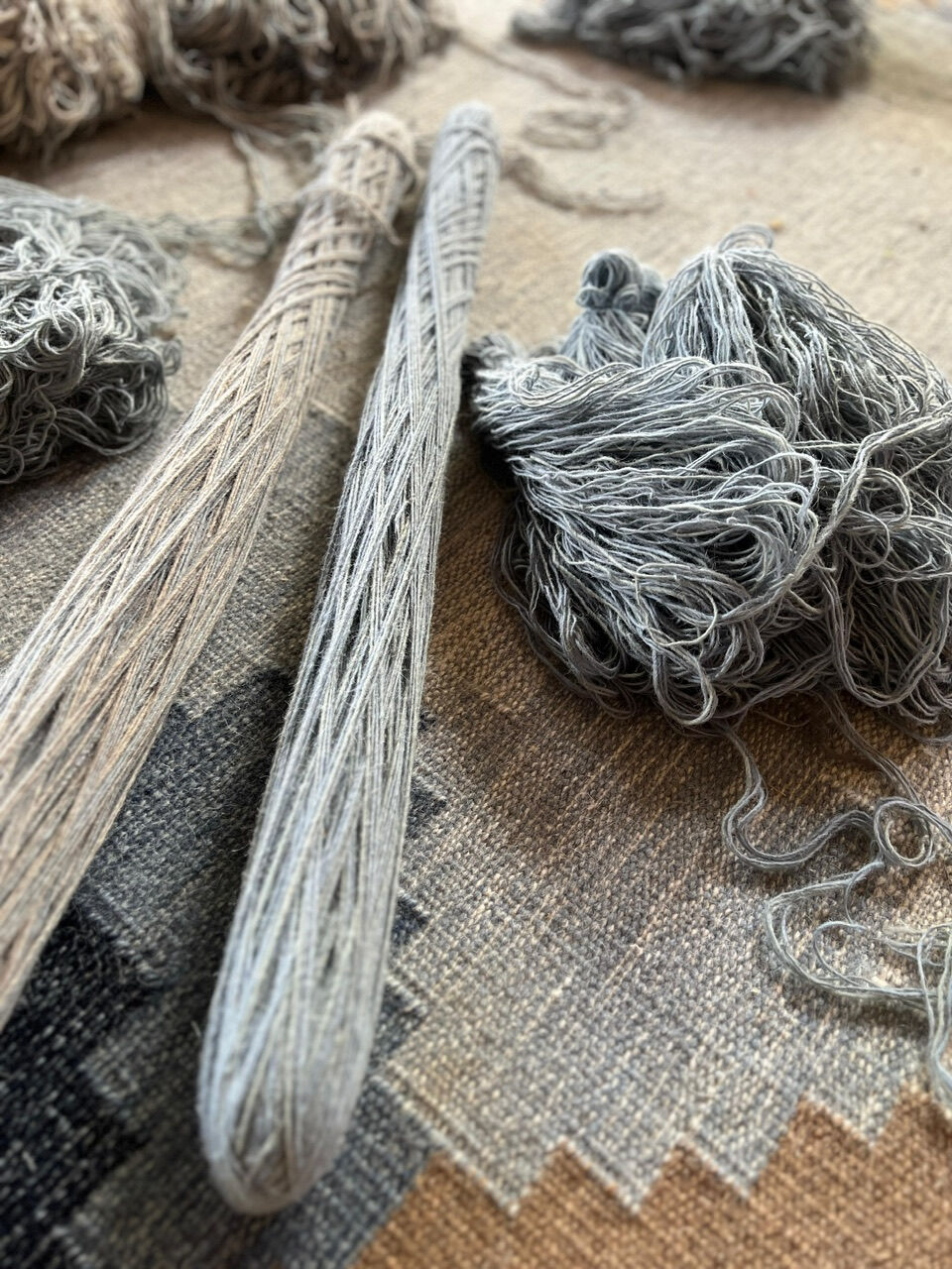 Handwoven large  rollakan reversible rug wool, scandinavian design