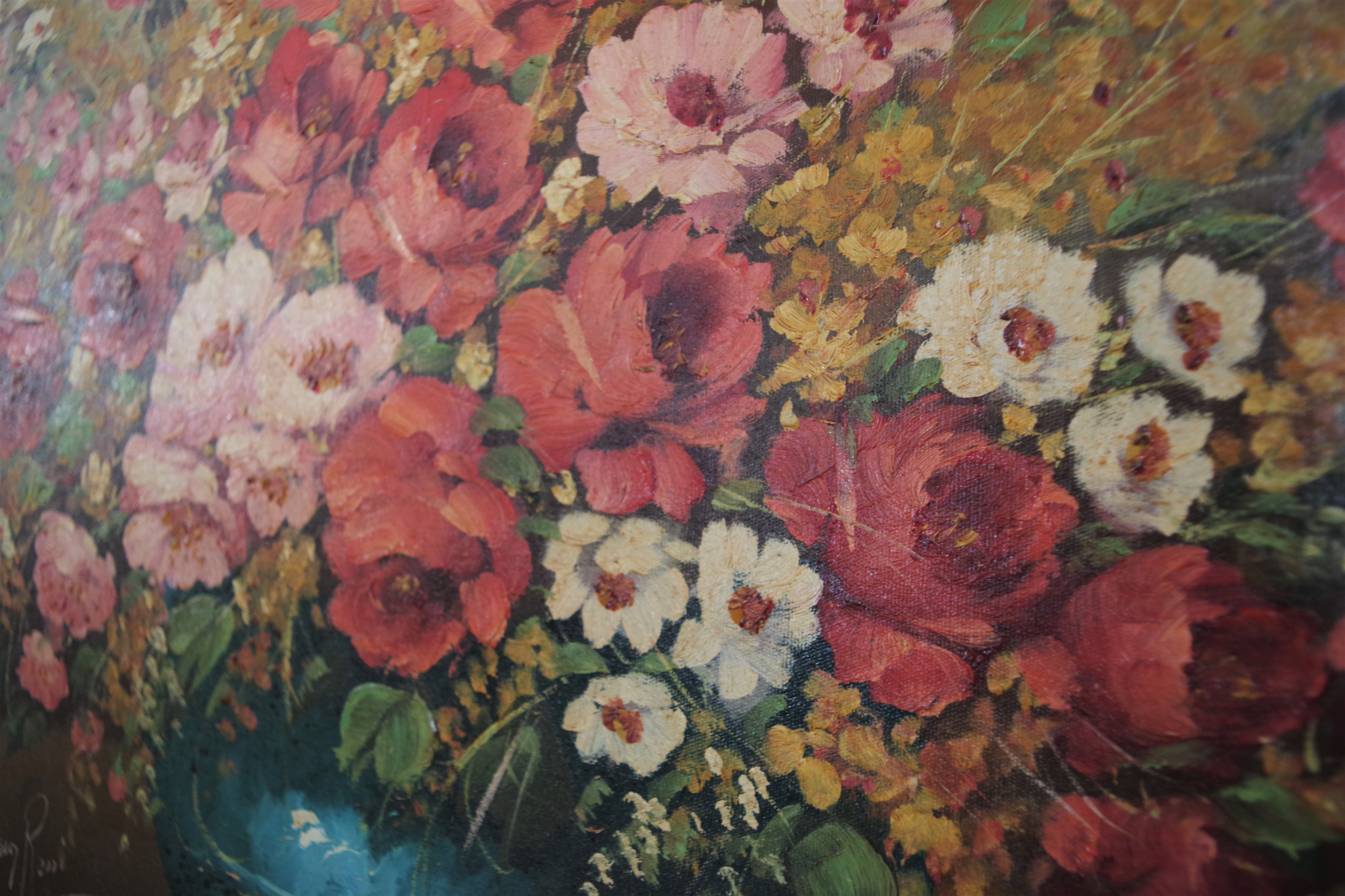 Floral arrangement painted by Lina Rossi, 1930s