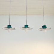 Enamelled industrial hanging lamp