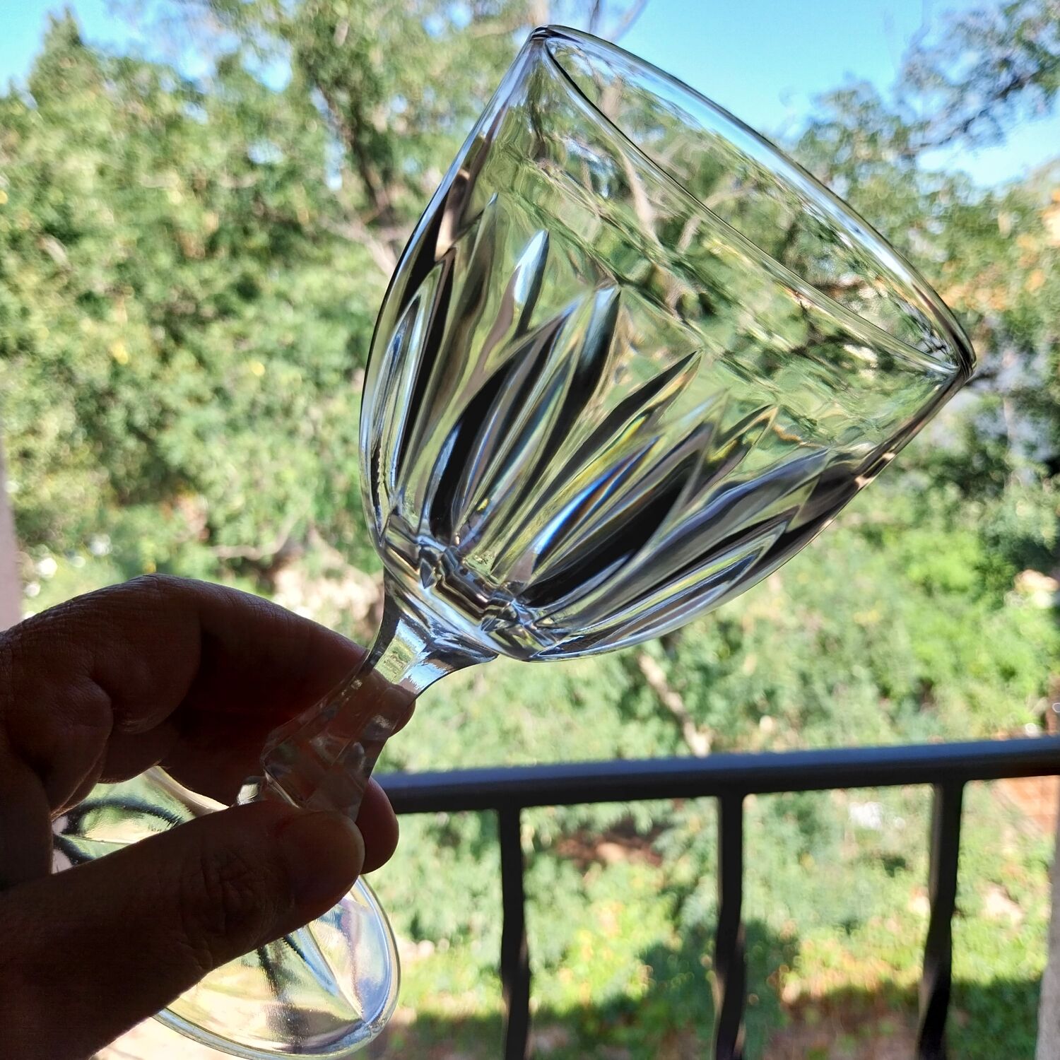 Vintage Italian chiseled crystal stemmed glasses