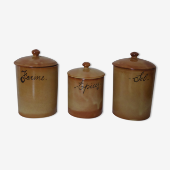 3 Ceramic spice jars