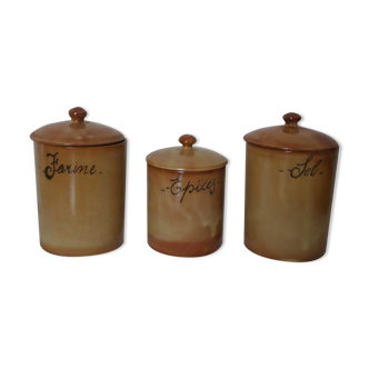 3 Ceramic spice jars