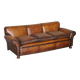Antique Victorian leather canapé, hand-dyed, 3-4 seats.