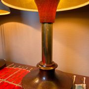 Lampes années 70 bois métal vinyle (X2)