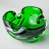 Sommerso green pocket emptier by Flavio Poli for Seguso, Murano glass, Italy, 1970