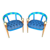Pair of Rampazzi chairs, Italian
