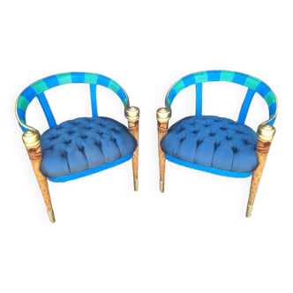 Pair of Rampazzi chairs, Italian