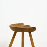 Tabouret sculptural en bois de hêtre design danois