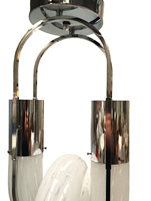 Murano Glass Chain Chandelier in Metal by Aldo Nason for Mazzega