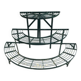 Old half-moon wrought iron plant holder