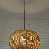 Vintage Rope Pendant Lamp / Handmade Rustic Chandelier/ Hanging Light 1970