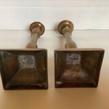 Paire d’anciens bougeoirs laiton