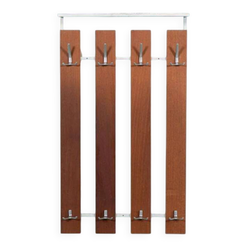Vintage porte-manteau en bois dur, porte-manteau midcentury minimaliste