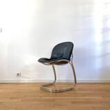 Gastone Rinaldi for Rima “Sabrina” chairs. tubular structure in chromed metal. work from the 70s. used condition. (bites, welding under one foot)