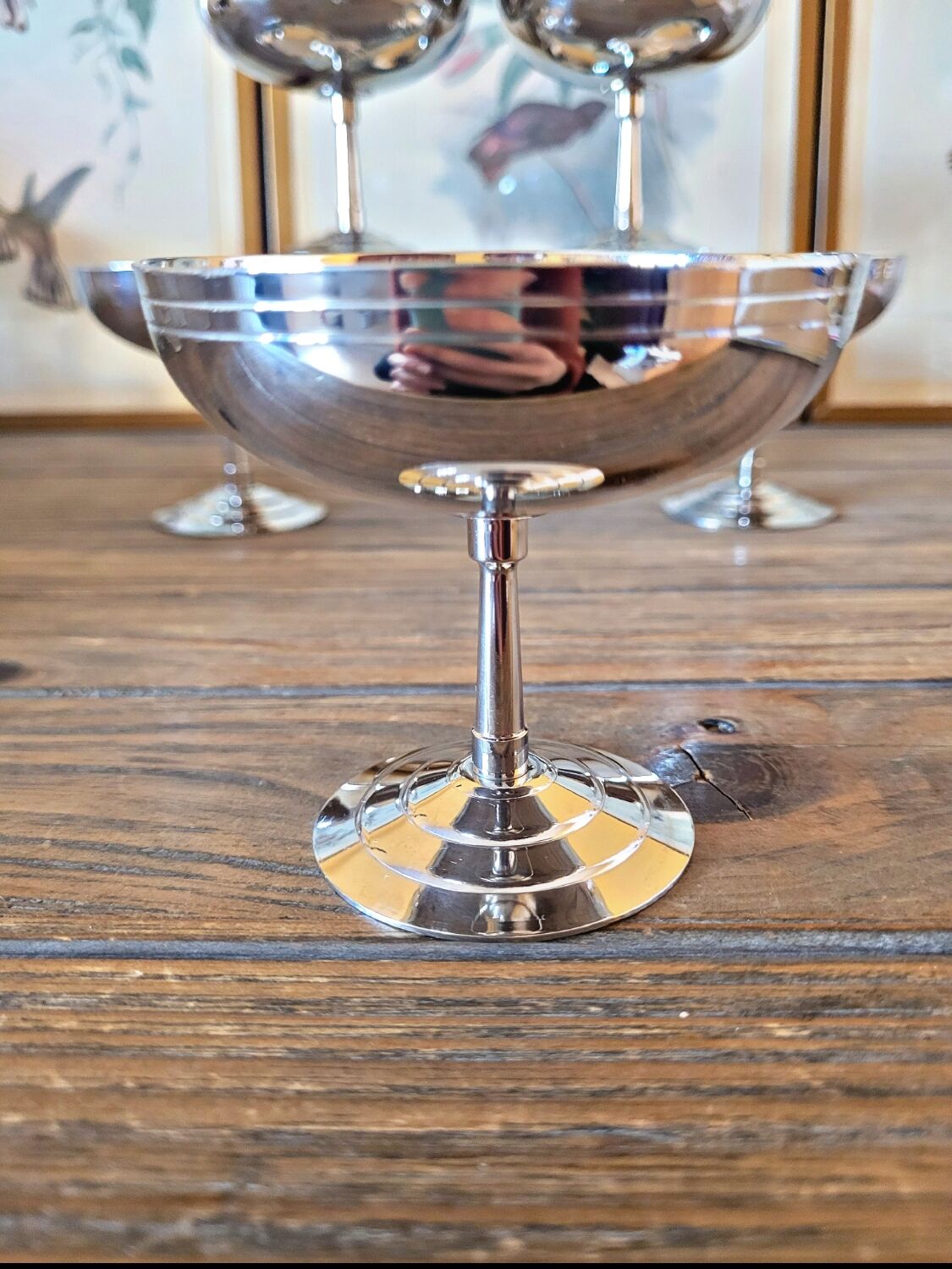 6 vintage stainless steel ice cream cups Letang Remy