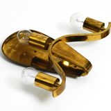 Pair of large heavy Mid Century brass wall lights from a German church