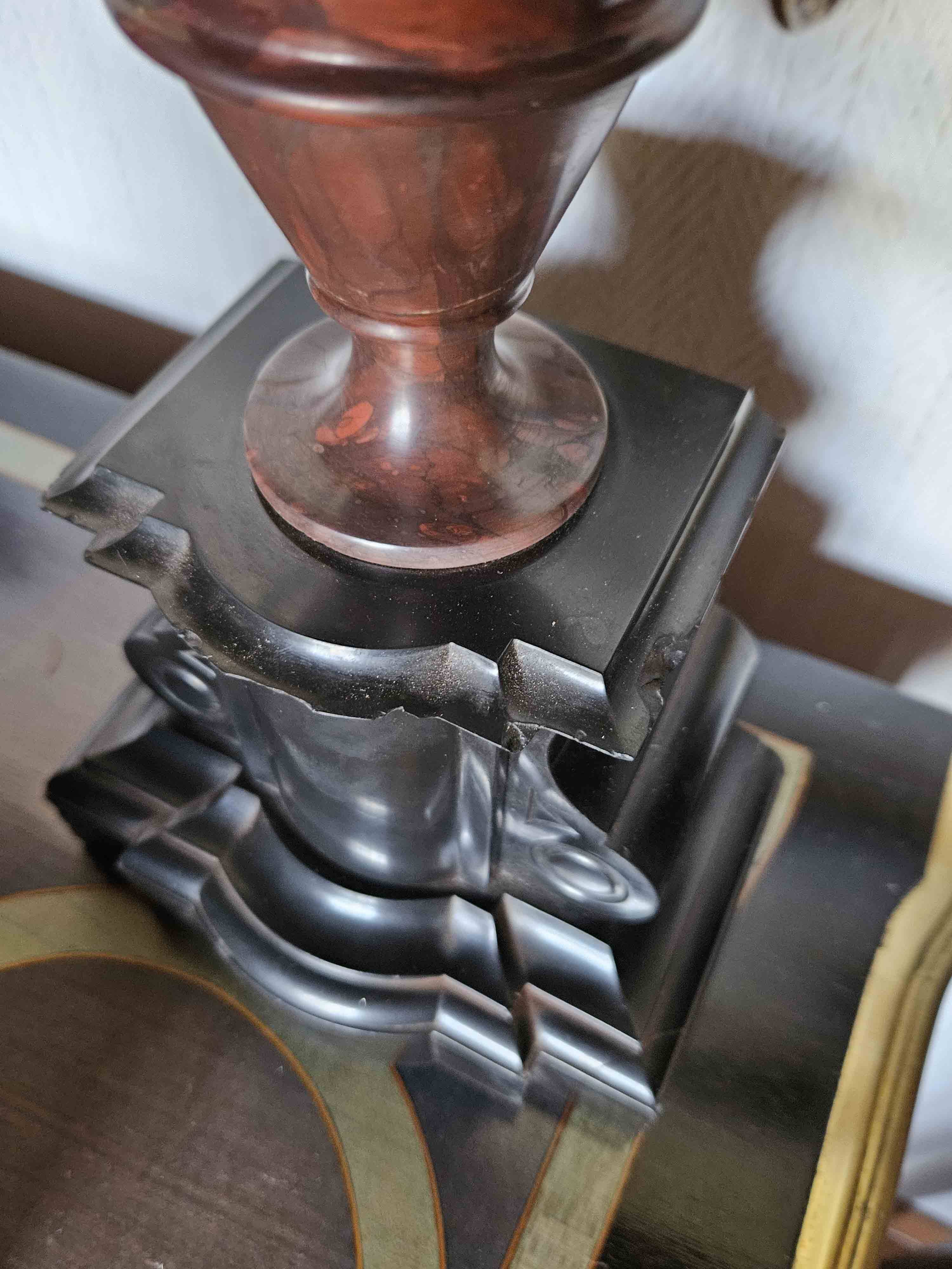 Antique Vases In Griotte Marble And Black Marble, Grand Tour, 19th Century