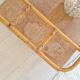 Antique rattan serving trolley with double shelves