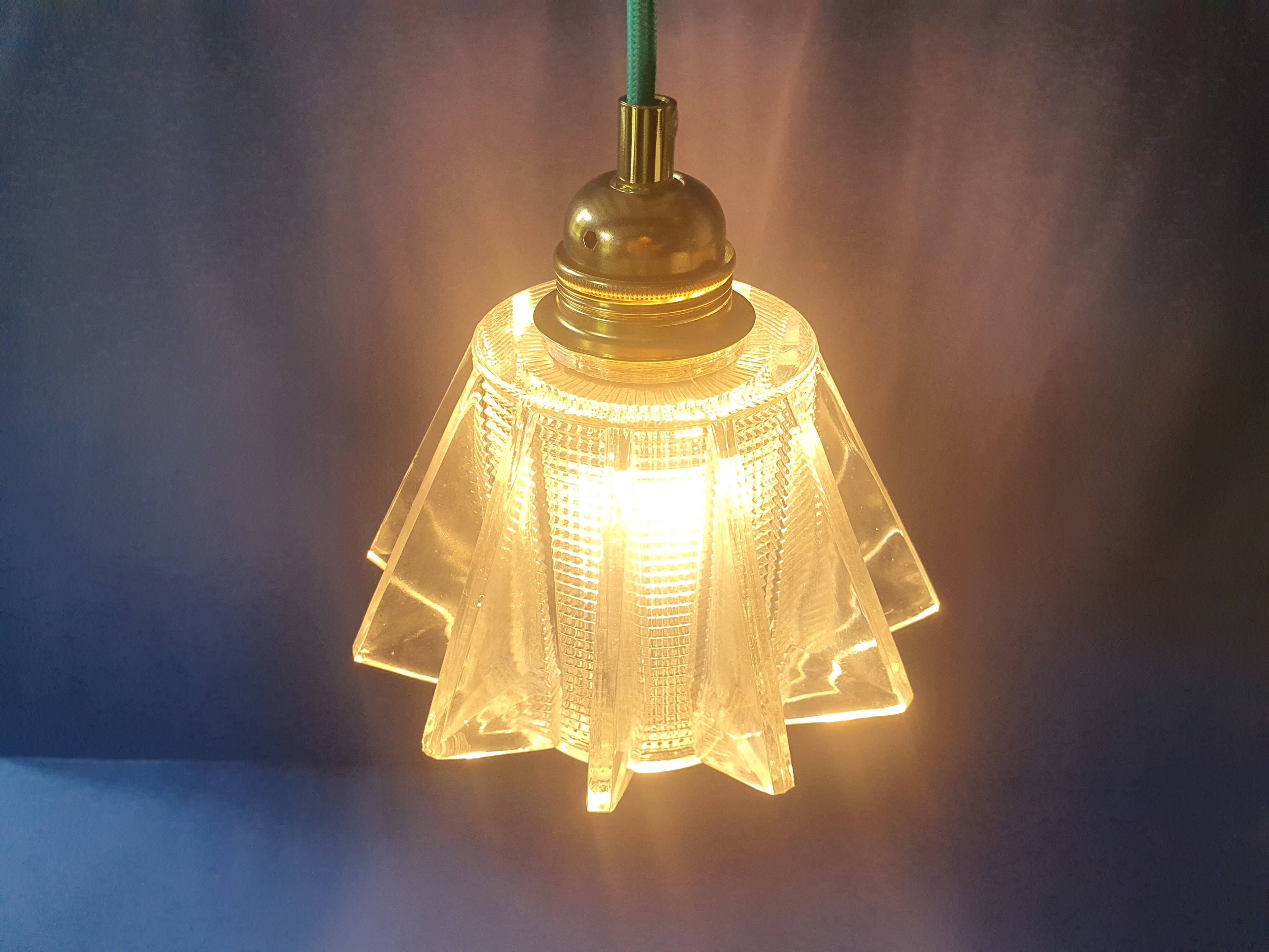 Vintage 70s UFO space age hanging lamp from France - newly electrified