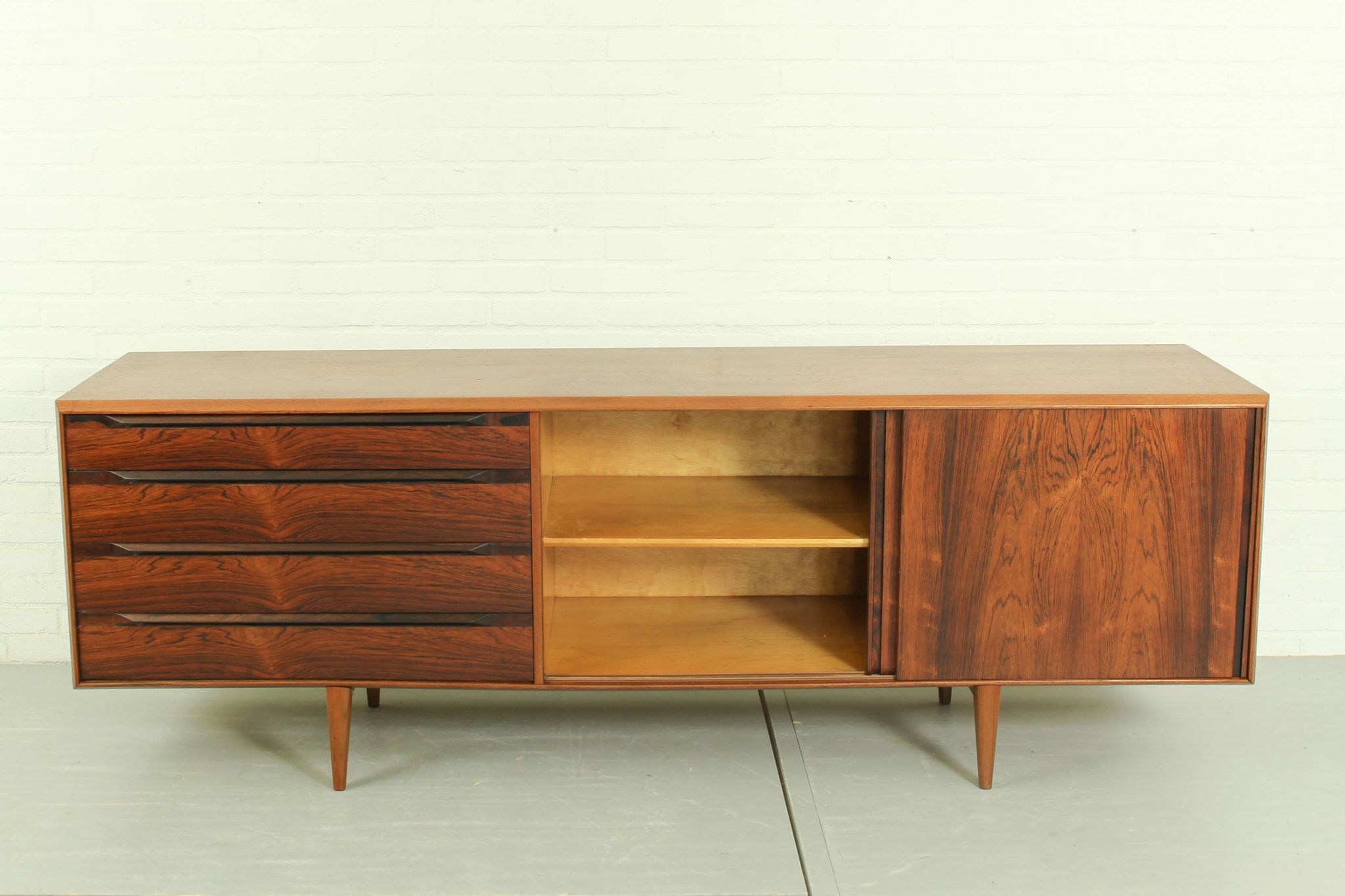 Danish Rosewood & Teak Sideboard By Ib Kofod Larsen For Fredericia Møbelfabrik 1950's